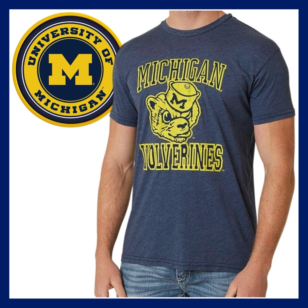 Michigan Wolverines Men’s 100% Cotton Wolverbear T-Shirt Size (XL) NEW with Tags